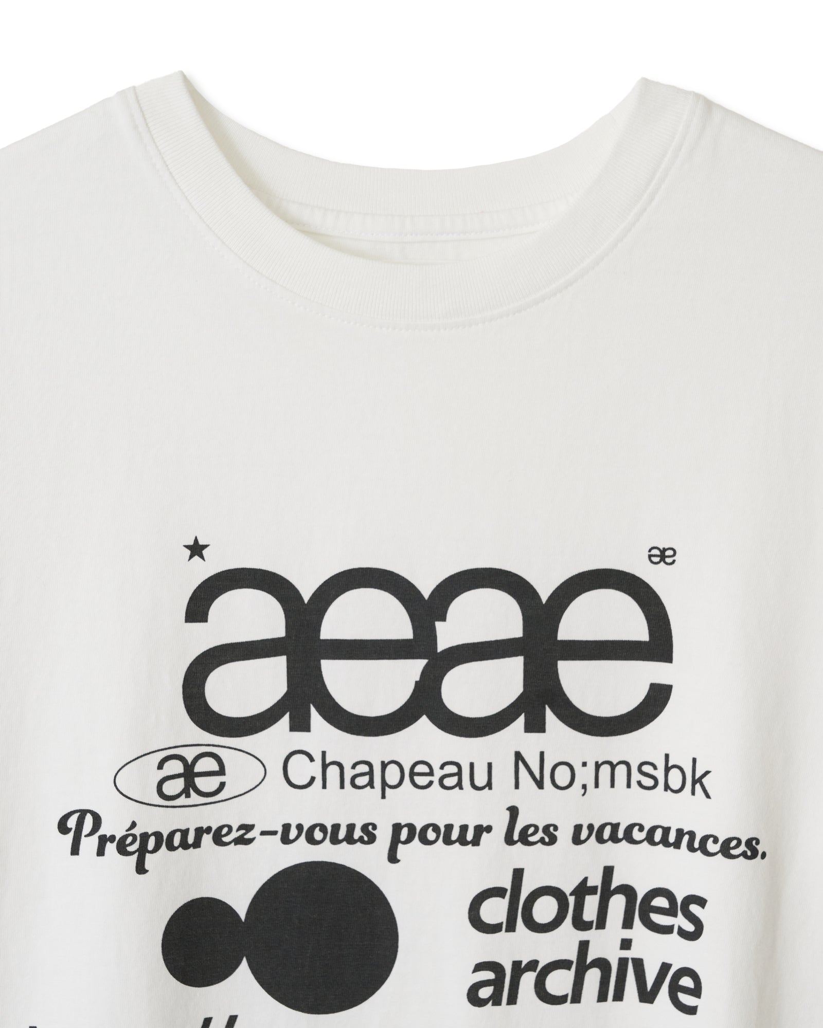 Close up of web logo design print t-shirt from Korean brand aeae, for sale at Shim House