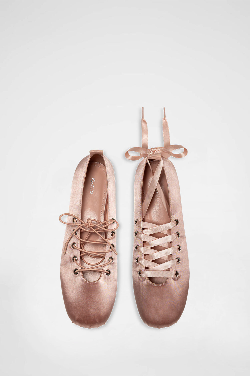 Pink ballerina flats from the Korean brand KHIHO, sold at Shim House