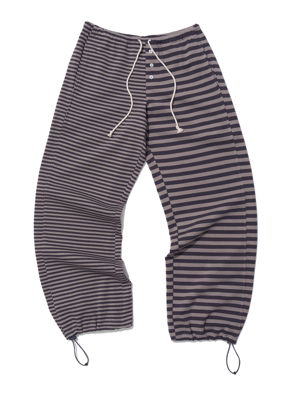 Striped track pants with adjustable waist