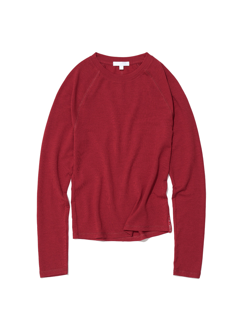 Deep red sheer raglan long sleeve tee by PARTIMENTO WOMEN Korean fashion Australia
