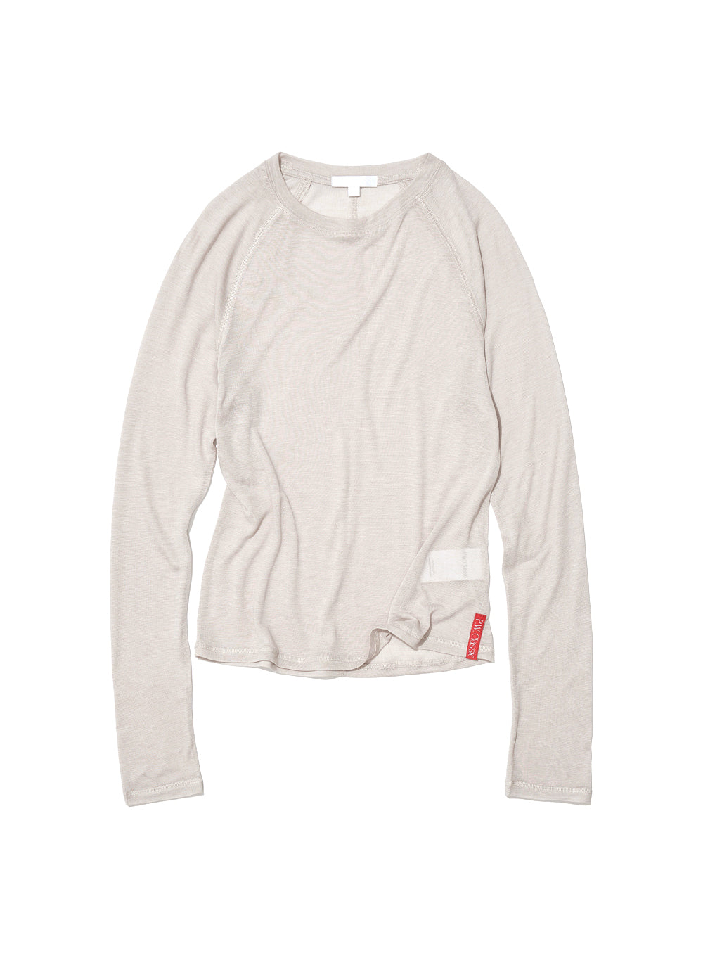 Ecru sheer raglan long sleeve tee by PARTIMENTO WOMEN Korean fashion Australia