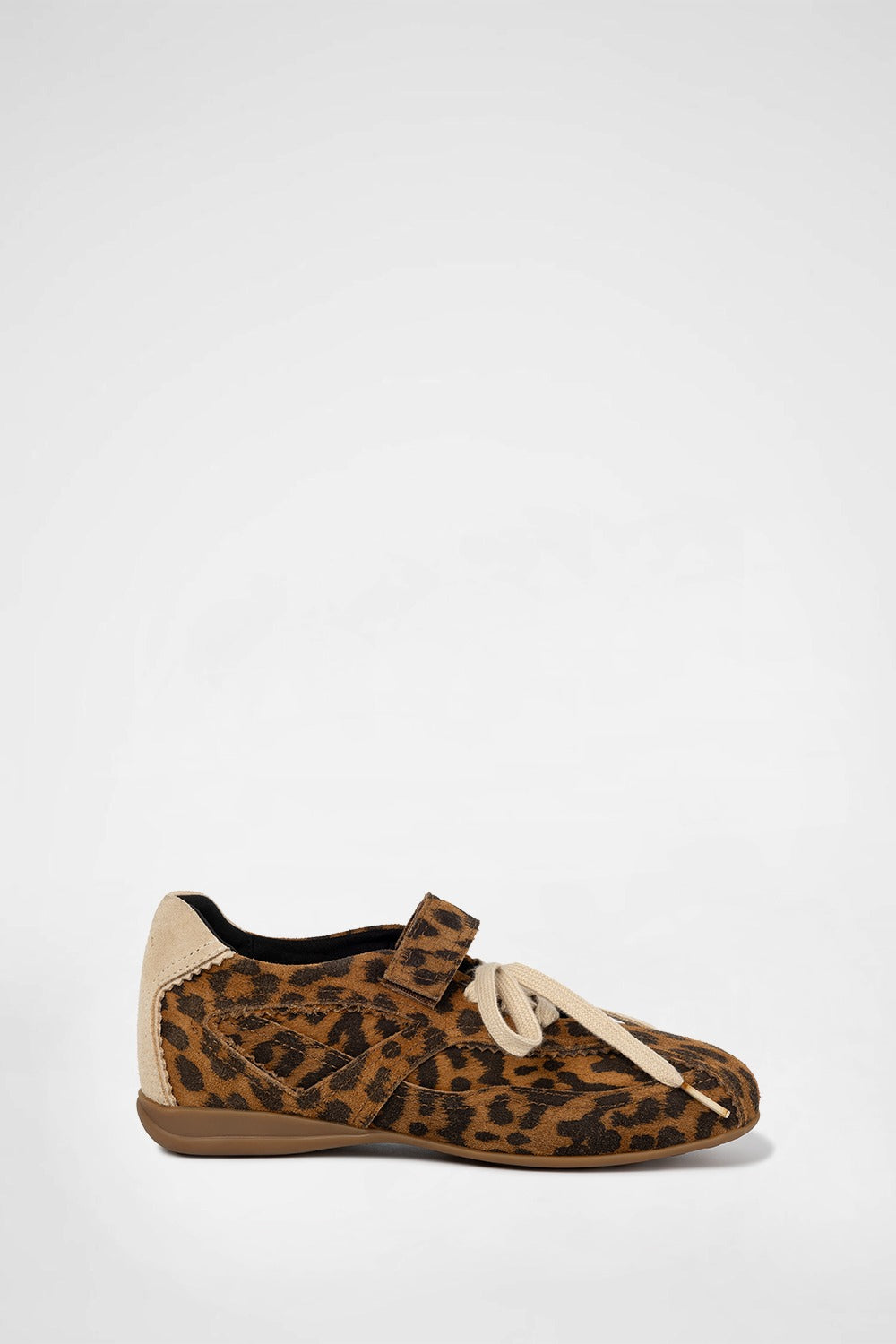 Leopard print mary jane style sneakers made by Korean brand KHIHO, for sale at Shim House