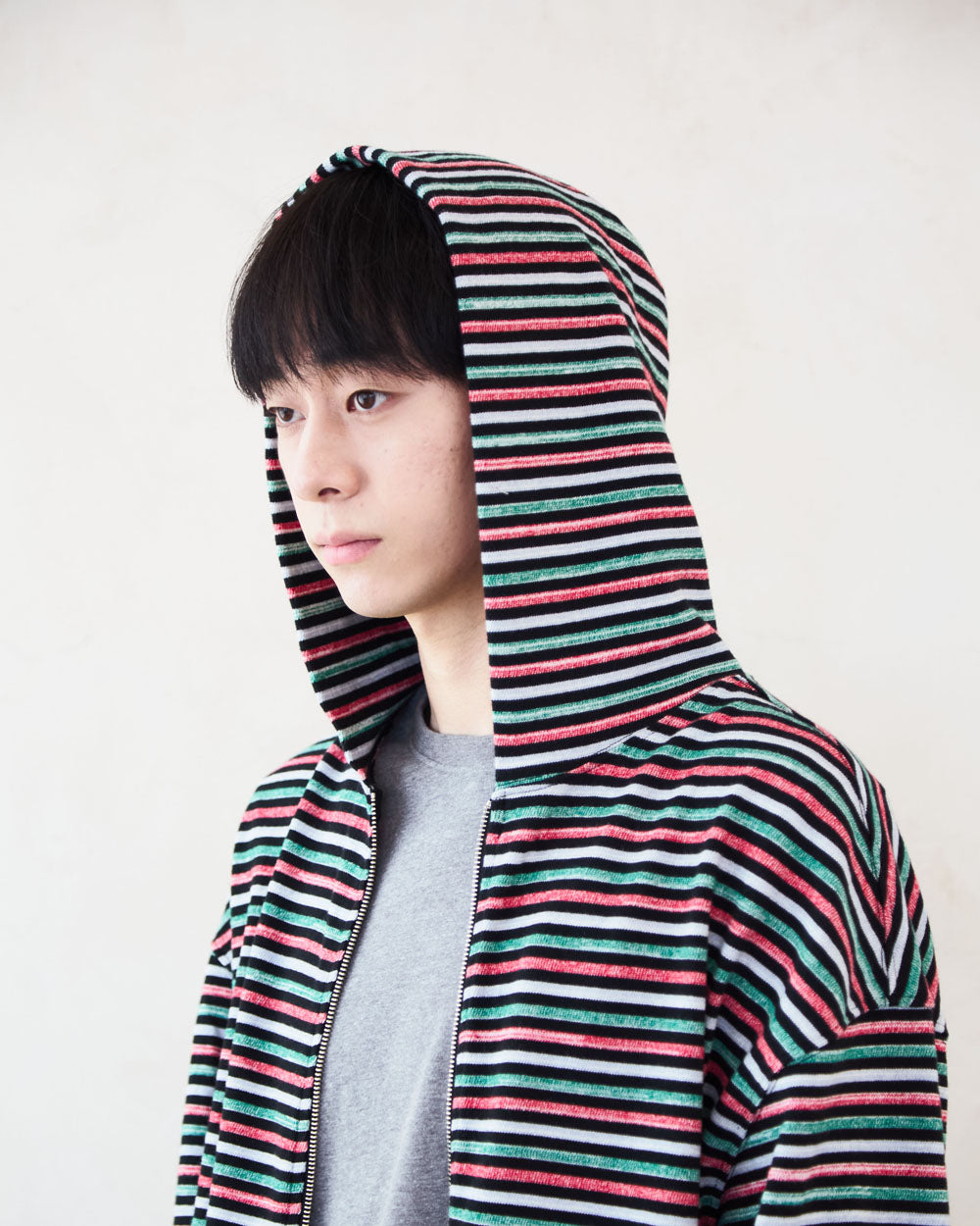 Striped Zip-Up Hoodie