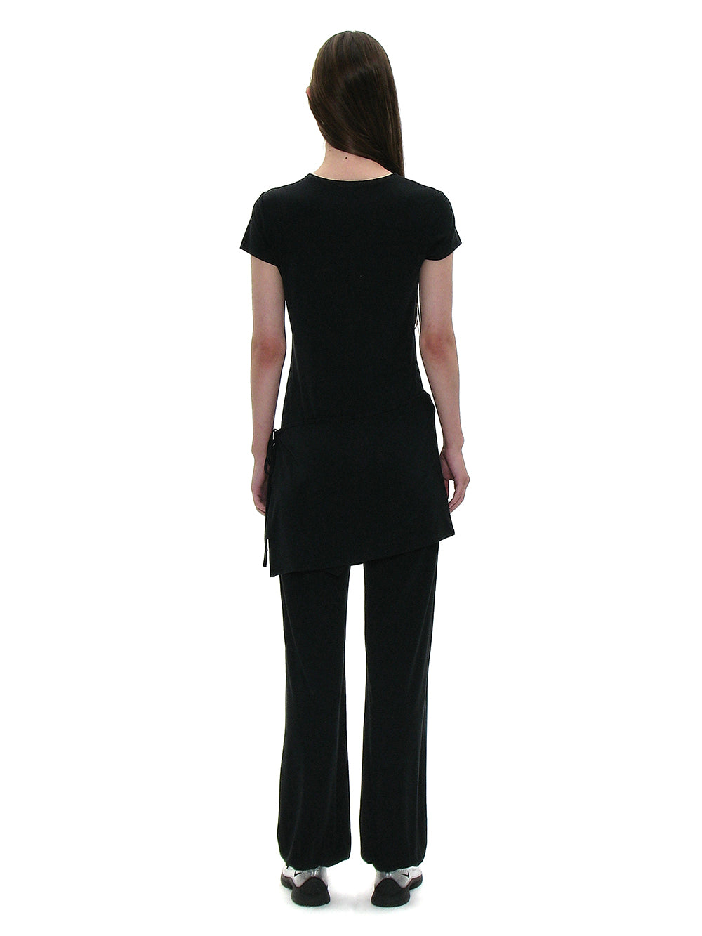 Layered asymmetric top with wrap skirt outfit Korean fashion PARTIMENTO WOMEN