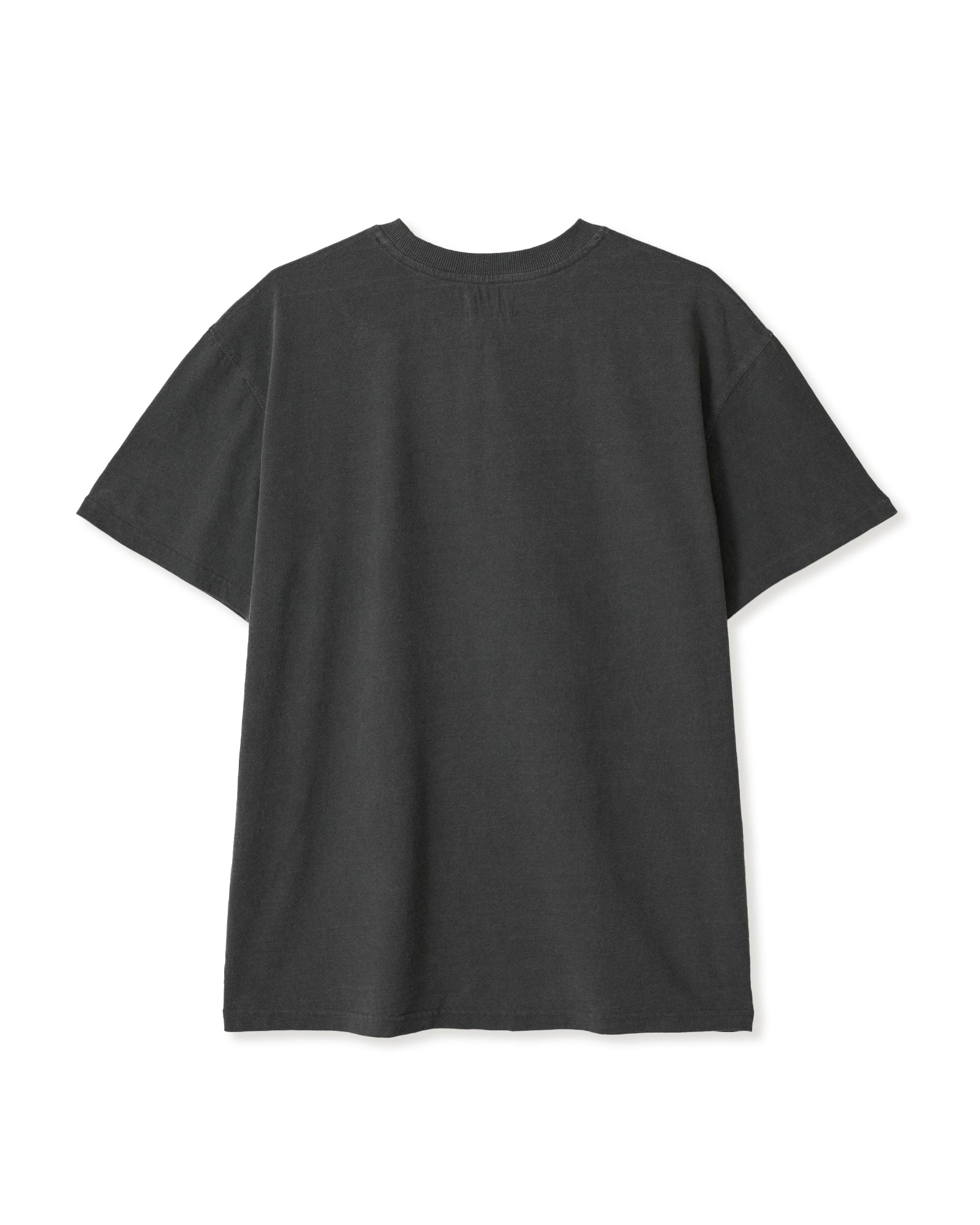 Back of pigment black short sleeve t-shirt from Korean brand aeae for sale at Shim House