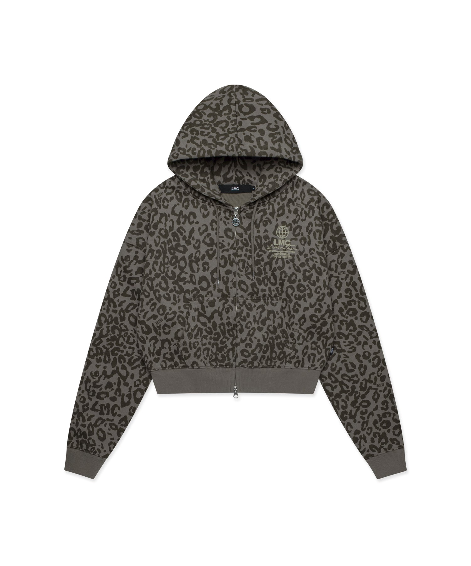 Leopard print hoodie on a white background