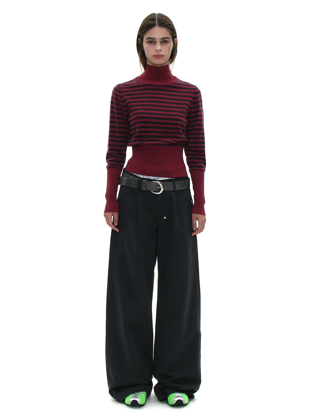 High Neck Back Button-Up Knit