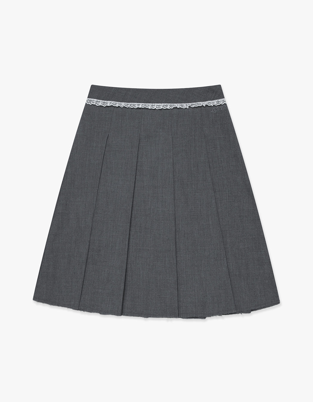 Pleated Lace Midi Skirt