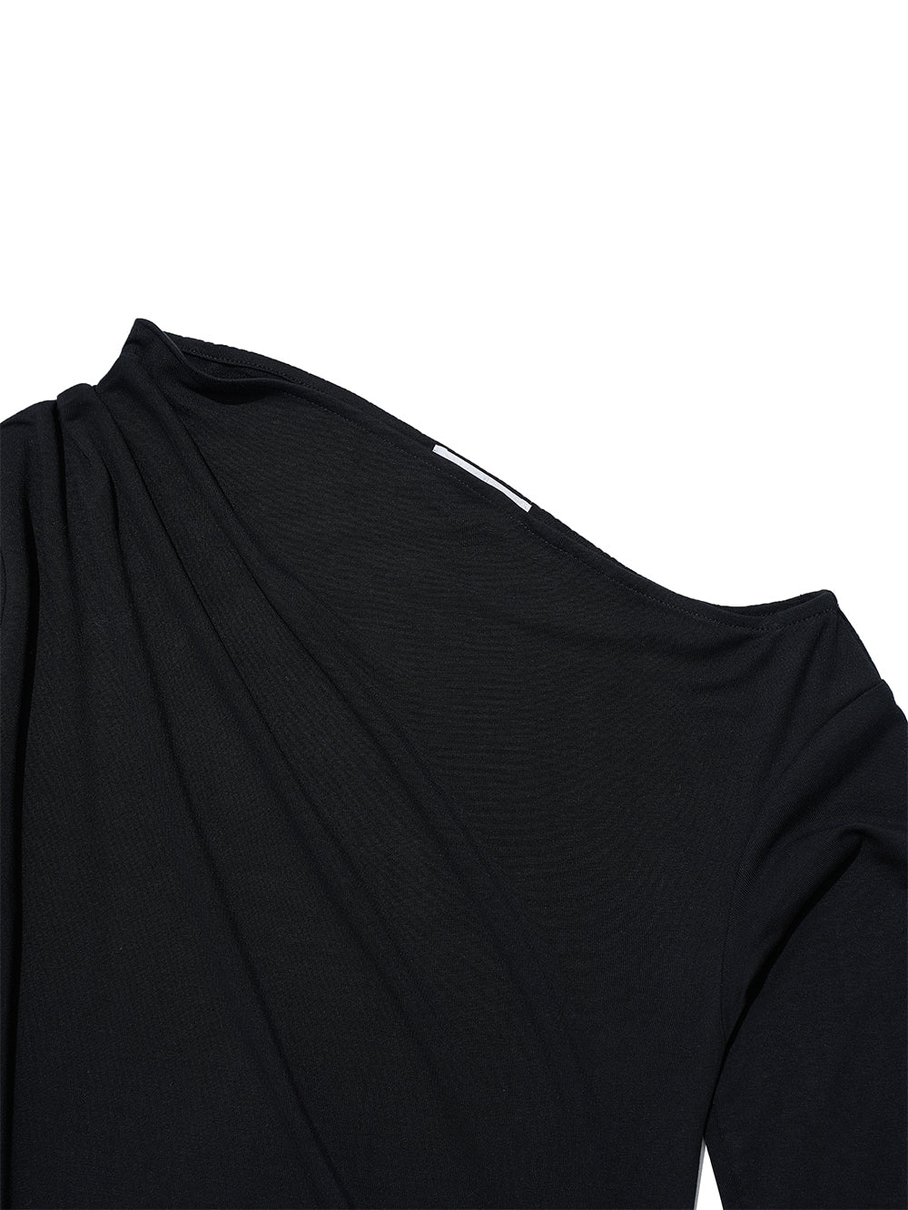 Bow tie wrap detail on black asymmetric jersey top PARTIMENTO WOMEN